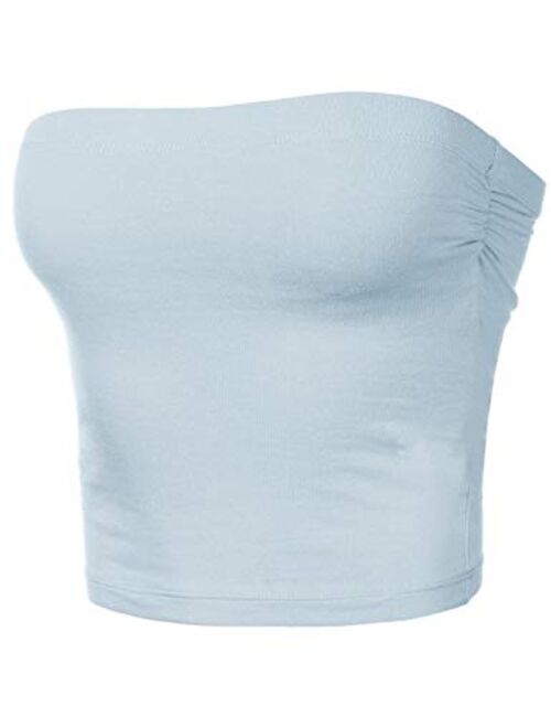 HATOPANTS Women's Tube Crop Tops Strapless Cute Sexy Cotton Tops