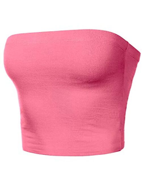 HATOPANTS Women's Tube Crop Tops Strapless Cute Sexy Cotton Tops