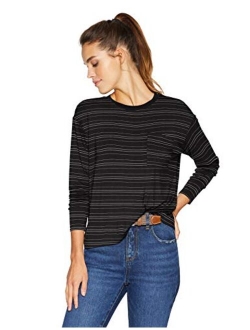 Amazon Brand - Daily Ritual Women's Jersey Long-Sleeve Boxy Pocket Tee