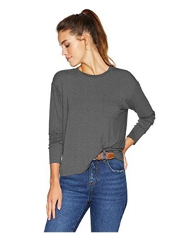 Amazon Brand - Daily Ritual Women's Jersey Long-Sleeve Boxy Pocket Tee