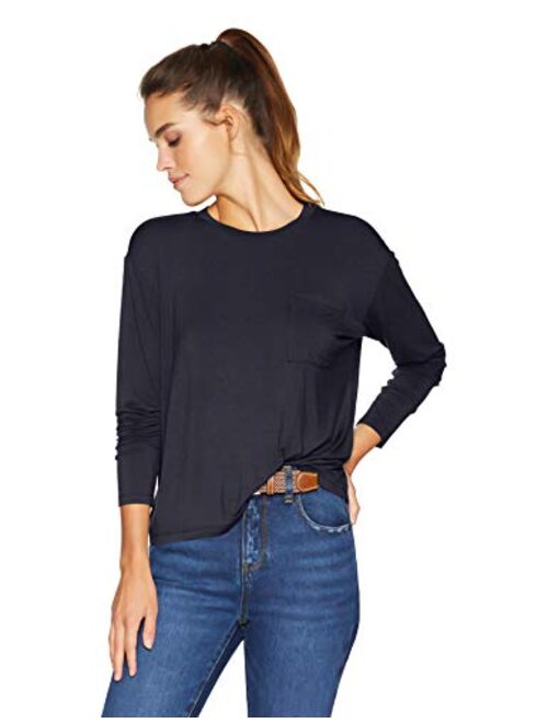 Amazon Brand - Daily Ritual Women's Jersey Long-Sleeve Boxy Pocket Tee