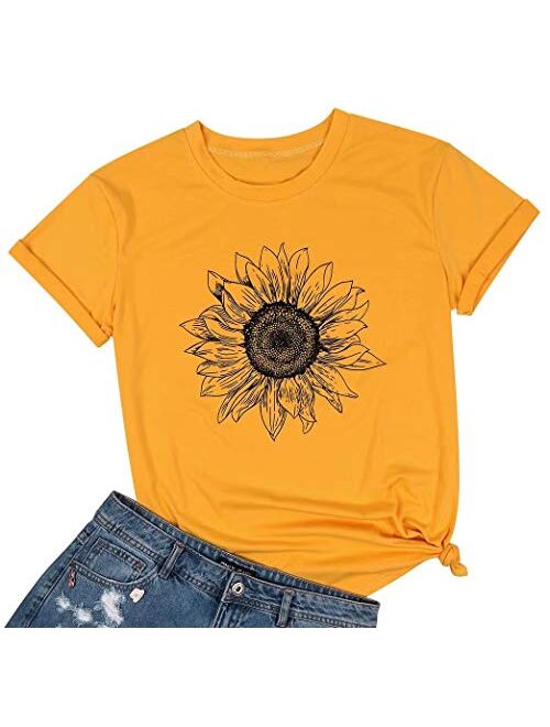 Dog Mom Shirt Tees for Women Letter Print Dog Lover Tees Sunflower Casual Short Sleeve Mom Gift Tops