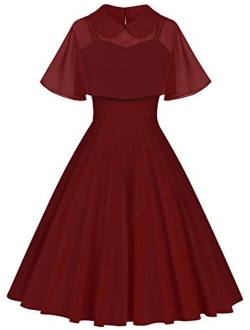 GownTown Women's 1950s Cloak Two-Piece Cocktail Dress