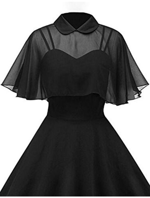 GownTown Women's 1950s Cloak Two-Piece Cocktail Dress