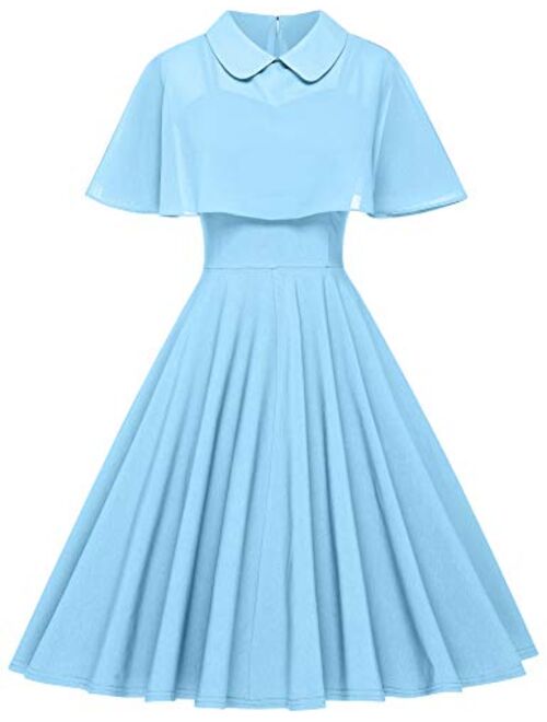 GownTown Women's 1950s Cloak Two-Piece Cocktail Dress