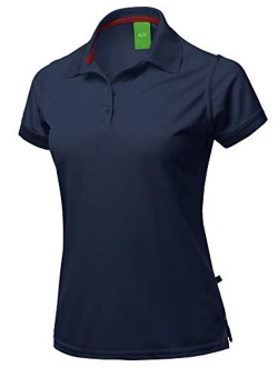 A2Y Women's Basic Casual Essentials 4-Button Junior-Fit PK Cotton Pique Polo Shirt