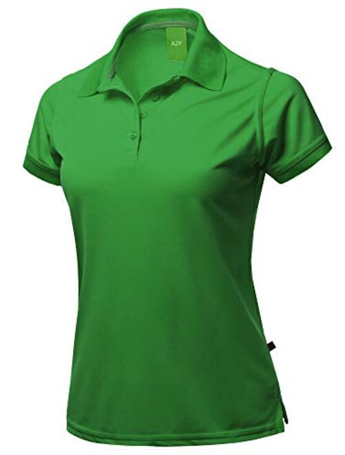 A2Y Women's Basic Casual Essentials 4-Button Junior-Fit PK Cotton Pique Polo Shirt