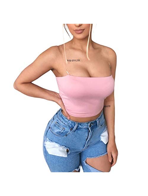 Women's All-Match Spaghetti Strap Crop Top