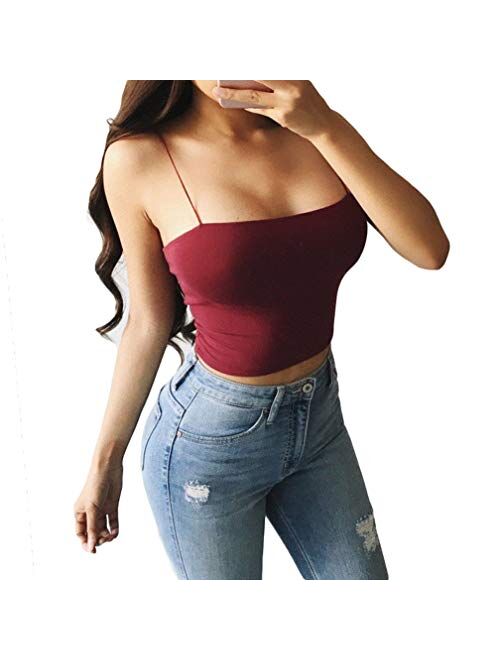 Women's All-Match Spaghetti Strap Crop Top