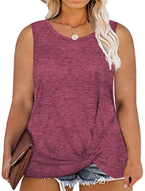 DOLNINE Womens Plus Size Tops Short Sleeve Striped Raglan Tunics with Pockets