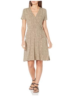 Women's Cap-Sleeve Faux-wrap Dress