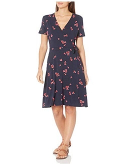 Women's Cap-Sleeve Faux-wrap Dress