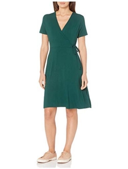 Women's Cap-Sleeve Faux-wrap Dress