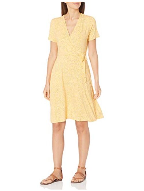 Amazon Essentials Women's Cap-Sleeve Faux-wrap Dress