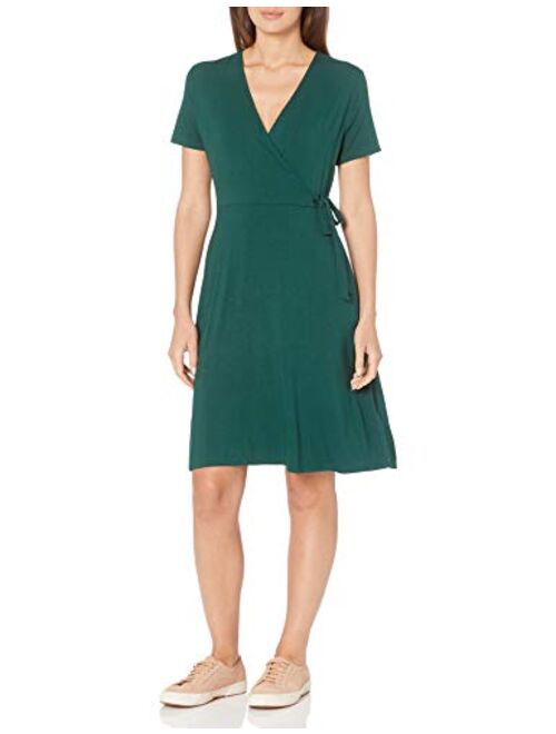 Amazon Essentials Women's Cap-Sleeve Faux-wrap Dress