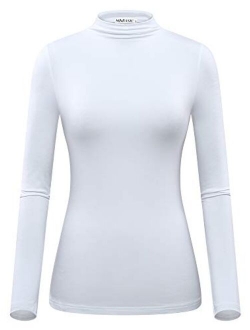 MSBASIC Women Modal Stretchy Fitted Long Sleeve Turtleneck Top