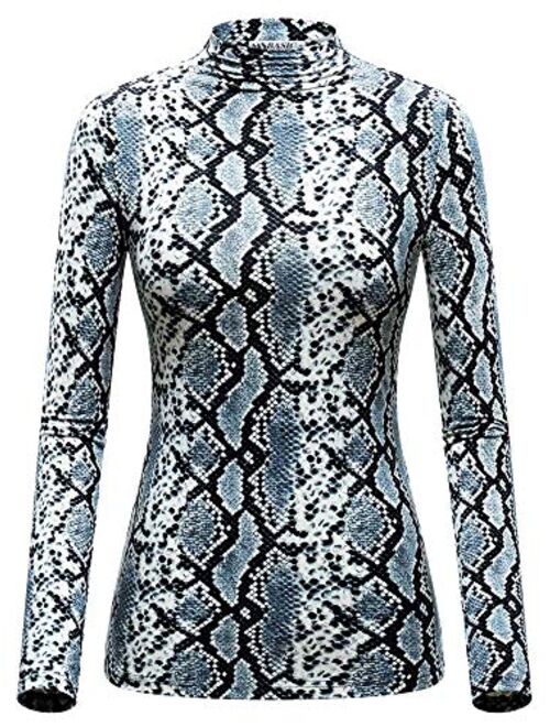 MSBASIC Women Modal Stretchy Fitted Long Sleeve Turtleneck Top