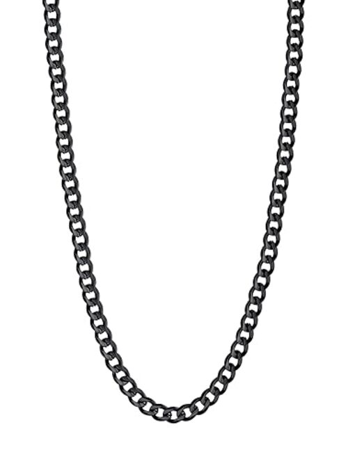 U7 Miami Cuban Chain in Stainless Black Gold Color|Flat Link Necklace NK Cuban Chains for Men and Women,Width 3-12mm,Length 14 Inch-30 Inch.Gift Packed