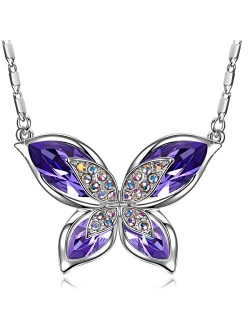 SIVERY Necklaces for Women 'Butterfly' Pendant Necklace Jewelry with New Crystals from Swarovski, Gifts for Girlfriend and Mom, Jewelry for Women