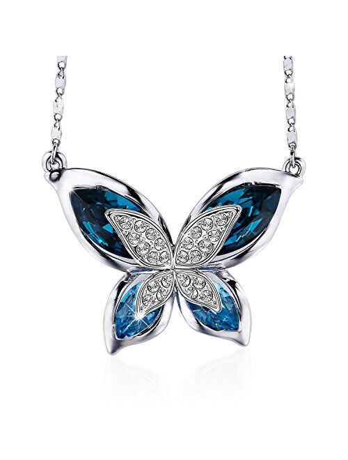 SIVERY Necklaces for Women 'Butterfly' Pendant Necklace Jewelry with New Crystals from Swarovski, Gifts for Girlfriend and Mom, Jewelry for Women