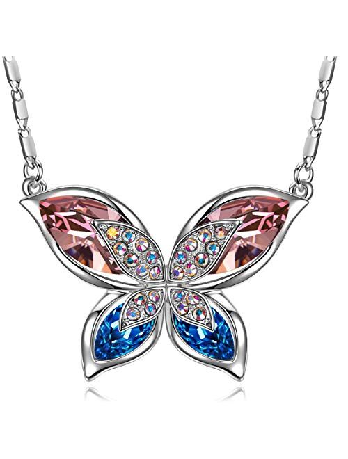 SIVERY Necklaces for Women 'Butterfly' Pendant Necklace Jewelry with New Crystals from Swarovski, Gifts for Girlfriend and Mom, Jewelry for Women