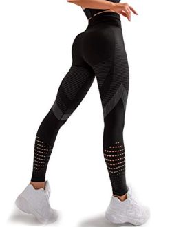 Redqenting High Waist Tummy Control Compression Leggings for Women Seamless Sweat Proof Yoga Pants