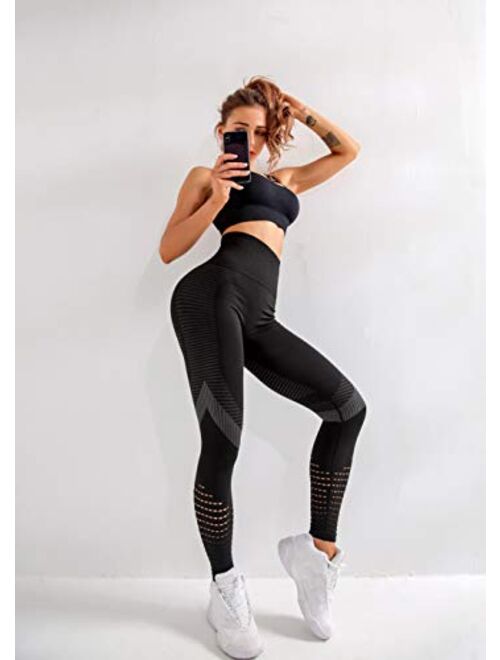 Redqenting High Waist Tummy Control Compression Leggings for Women Seamless Sweat Proof Yoga Pants