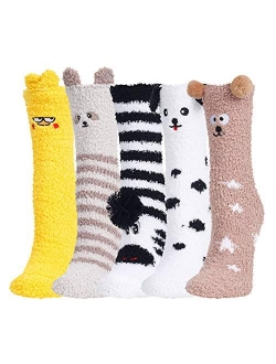 Zmart Fuzzy Colorful Fluffy Warm Indoors Slipper Socks, Funny Gifts for Women