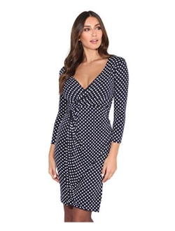 KRISP Women 3/4 Sleeve Midi Wrap Dresses V-Neck Work Wear Business Casual Party