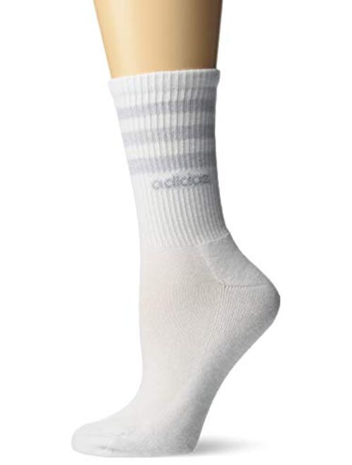 adidas womens 3-stripe Crew Socks (3-pair)