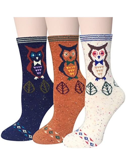 5 Pairs Womens Wool Socks Winter Cute Cat Warm Socks Thick Knit Cozy Socks Gifts for Women