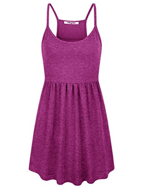 Hibelle Women's Summer Spaghetti Strap Casual Cami Tank Top with Empire Waist