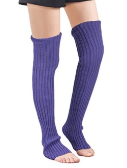 Leotruny Women's Winter Over Knee High Footless Socks Knit Leg Warmers