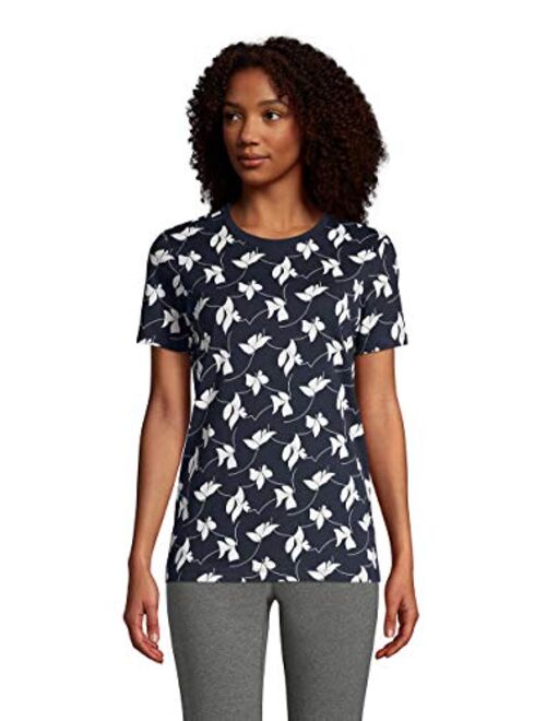 Lands' End Women's Relaxed Supima Cotton Short Sleeve Crewneck T-Shirt