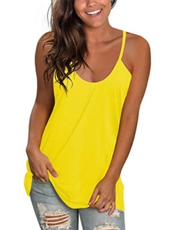 XIEERDUO Women's Basic U Neck Tank Tops Summer Sleeveless Shirts Casual Loose Fit