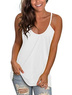 XIEERDUO Women's Basic U Neck Tank Tops Summer Sleeveless Shirts Casual Loose Fit