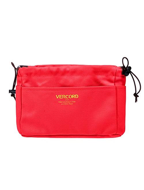 Vercord Canvas Handbag Organizers, Sturdy Purse Insert Organizer Bag in Bag, 10 Pockets 7 Colors 2 Sizes