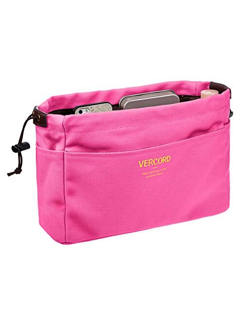 Vercord Canvas Handbag Organizers, Sturdy Purse Insert Organizer Bag in Bag, 10 Pockets 7 Colors 2 Sizes