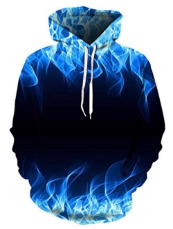 GLUDEAR Men's Novelty 3D Graphic Printed Pullover Hoodie Hooded Sweatshirt