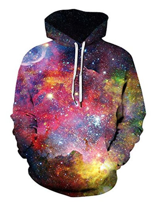 GLUDEAR Men's Novelty 3D Graphic Printed Pullover Hoodie Hooded Sweatshirt