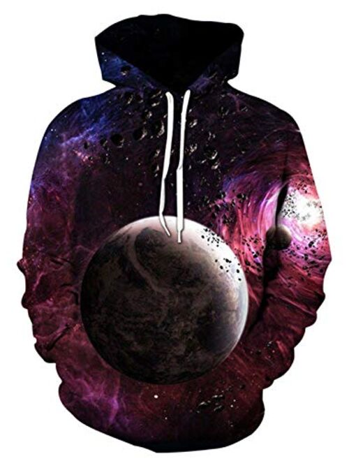 GLUDEAR Men's Novelty 3D Graphic Printed Pullover Hoodie Hooded Sweatshirt