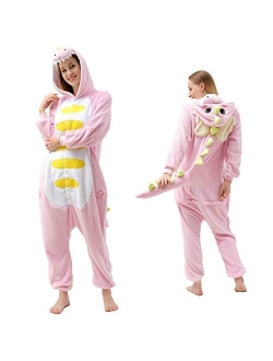 Afoxsos Adult Animal Pajamas Costume - Plush One Piece Cosplay Dinosaur Onesies Costume