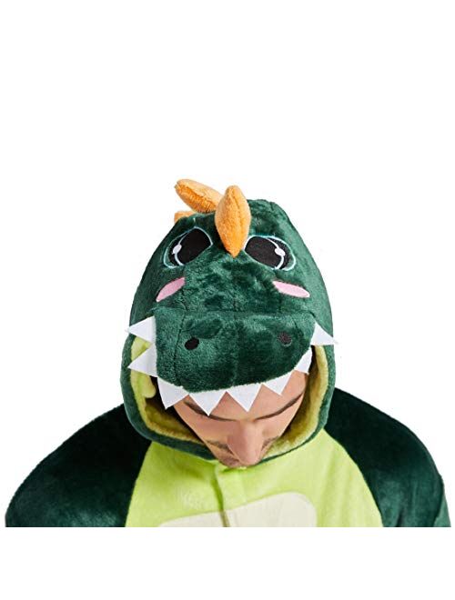 Afoxsos Adult Animal Pajamas Costume - Plush One Piece Cosplay Dinosaur Onesies Costume