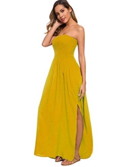 just quella Maxi Dresses for Women Summer Strapless Boho Beach Long Dress