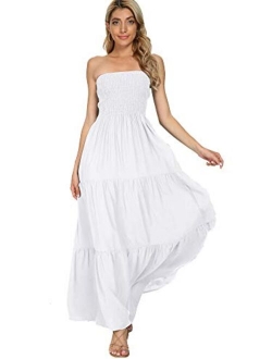 just quella Maxi Dresses for Women Summer Strapless Boho Beach Long Dress