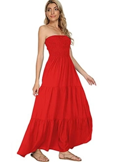 just quella Maxi Dresses for Women Summer Strapless Boho Beach Long Dress