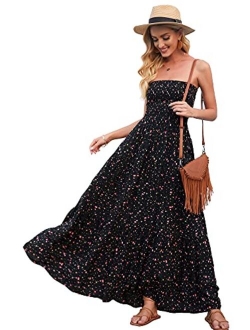 just quella Maxi Dresses for Women Summer Strapless Boho Beach Long Dress