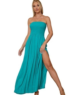 just quella Maxi Dresses for Women Summer Strapless Boho Beach Long Dress