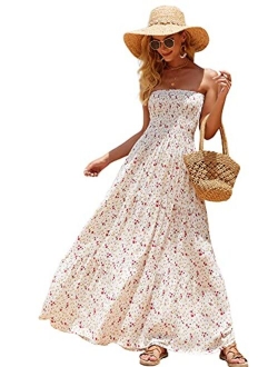 just quella Maxi Dresses for Women Summer Strapless Boho Beach Long Dress