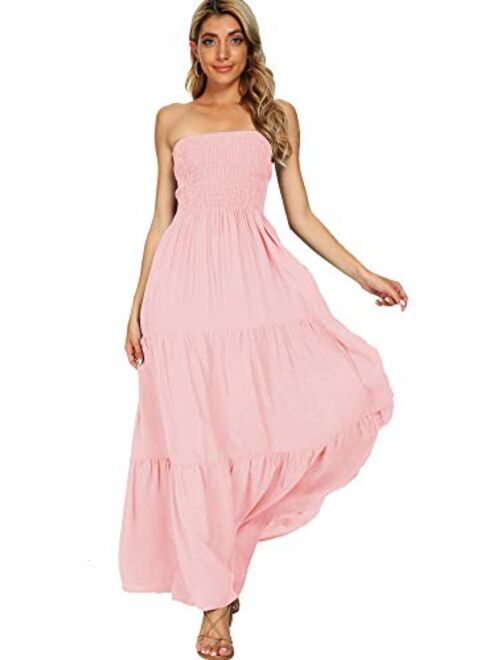 just quella Maxi Dresses for Women Summer Strapless Boho Beach Long Dress